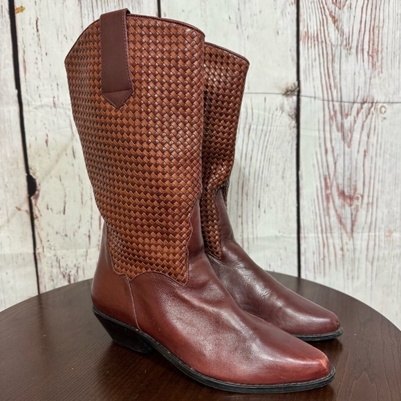 DINGO brown woven leather pointy women’s western boots Music Fest Ready! 9.5 GUC - Picture 16 of 16